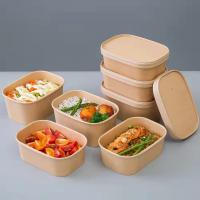 Biodegradable Disposable Kraft Oval takeaway box takeaway food container Disposable takeaway box