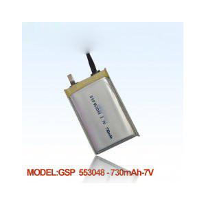553048/750mAh Li-polymer battery for GPS application 3.7V