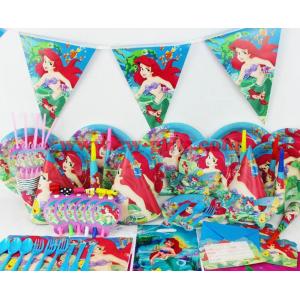 78pcs/2017 Luxury Kids Birthday Party Decoration Set Mermaid Ariel Theme Party Supplies Baby Birthday Party Pack