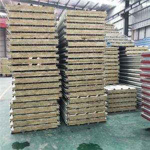 China 960mm rock wool sandwich panels roof sheet with waterproof cap for prefab buildings supplier