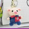 Various Color Cute Doll Keychain Pig Shape Printing / Embroidering Logo