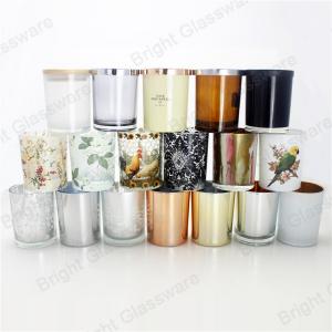 China New glass candle jar with custom logo, candle holder with lid supplier