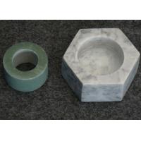 China Hexagon Shape Stone Candle Holders , Marble T Light Candle Holders 6x7.2x3.5cm on sale