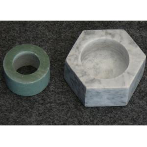 China Hexagon Shape Stone Candle Holders , Marble T Light Candle Holders 6x7.2x3.5cm supplier
