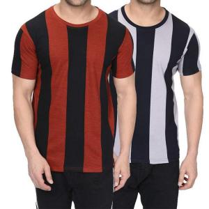 China 180 Gram Vertical Striped Tee Shirt , Mens Casual T Shirts Size XS - XXXXXL supplier