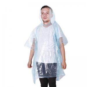 50X80" Waterproof Lightweight Clear PE Disposable Poncho for Children Adults Rainproof