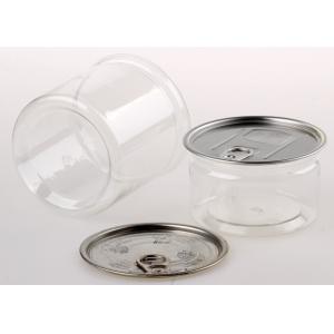 Transparent Food Grade Canister , Middle Size PET Plastic Cans