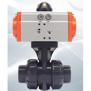 China Air Actuated PVC Ball Valve Double Acting actuation  Pneumatically Actuated Direct Acting uPVC True Union Ball Valve supplier
