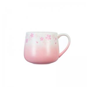 S&K New Spring Summer Flower Ceramic Custom Coffee Mugs Cups with lid as gift for customization