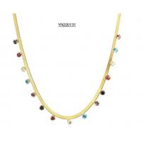 China 45cm Snake Bone Chain Necklace Colorful Rhinestone Tassel Pendant Necklace on sale