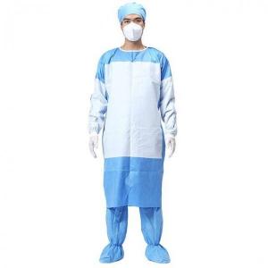 China EN1186 Blue Disposable Surgical Gown Non Woven Surgical Robe Against  Viruses supplier
