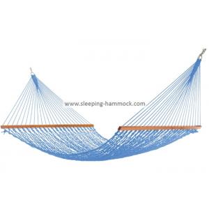 China Mildew Resistant  2 Person / Single Woven Rope Hammock  Light Blue Outdoor supplier