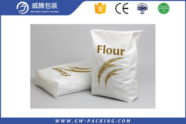 Large PP Woven Flour Packaging Bags High Load Bearing Strength MoistureProof