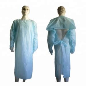 Long Sleeve Plastic Hospital CPE Disposable Isolation Gowns