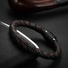 Hot stainless steel magnet buckle leather rope bracelet men custom leather