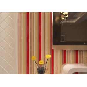 Washable Living Room Striped Wallpaper / Modern Embossed Wall Coverings , CE CSA Listed
