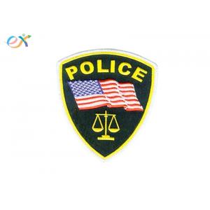 United States Police Embroidered Patch Twill Background Fabric Iron On Type