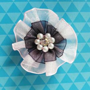 China Pretty Korean Sheer Ribbon Flowers Garment Craft Handmade Flowers For Girls Dress supplier