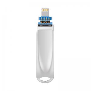 Silver TYPE C usb 3 in one featuring USB 2.0 USB 3.0 And Type C Connector