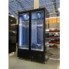 China Supermarket 2 Glass Doors Beverage Cooler Equipment Bottom Mount Vertical Display Fridge wholesale