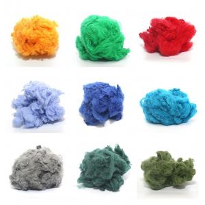 China 1.2d-90d dope dyed recycled polyester staple fiber made of 100% PET flakes supplier