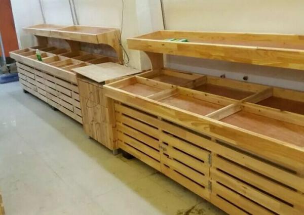 Furniture Wooden Shelving Units Supermarket Display Gondola Wall Shelving