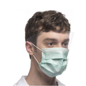 China Non Woven Disposable Dust Mask Fluid Resistant With A Clear Plastic Eye Shield supplier