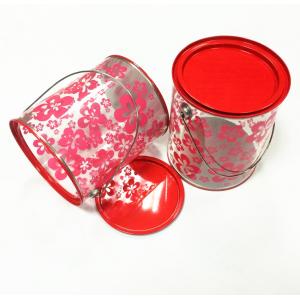 China D126x150mm Round Cyliner Tin Box With PVC PET Plastic Tube And Metal  Handle supplier