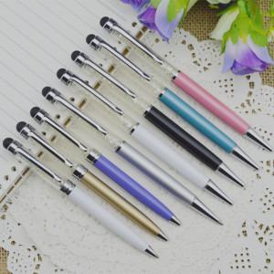 capacitance touch screen stylus crystal phone writing pen with ball pen,Promotional pen