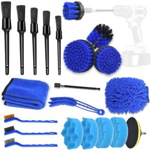 21 Pcs Car Cleaning Tools Kit Buffing Sponge Pads For Wheels Dashboard Interior