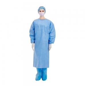 China ISO V Collar Disposable Protective Suits Medical Gown Nonwoven SMS Material supplier