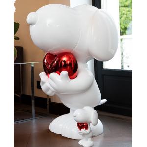 China 詮策好きなマンガのキャラクタは表面のブラシをかけられた犬の庭の彫像の装飾を彫る wholesale