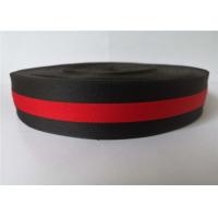 China 4cm Striped Webbing For Bags Black And Red Stripe Color Customized Printed Logo on sale