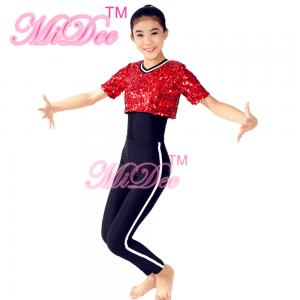 China Sequins Short T-Shirt Hip Hop Dance Costumes Jazz & Tap Dance Dress Gymnastics Sport Clothing  For Girls supplier