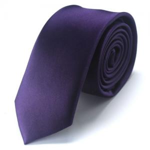 China solid color Mens Fashion Ties , plaid Polyester wedding Necktie Purple supplier