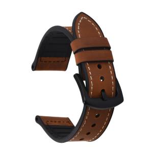 China Double Color Italian Leather Watch Band 22mm / 24mm Width supplier