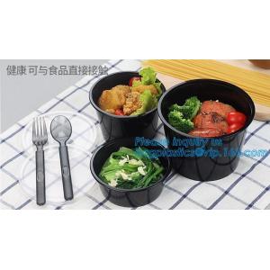 PLA Tray To Go Containers Food Disposable Biodegradable Plastic PLA bowl Salad Bowl With Lid,fast food container disposa