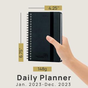 Large Writing Space Pocket Size Weekly Planner 2023 Vegan Leather Soft Cover Paper
