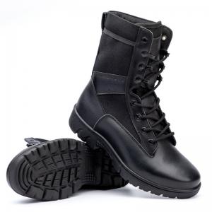China Military Sweat Absorption High Top Combat Boots Shock Absorption supplier