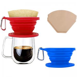 China Eco-Friendly Fold Reusable Pour Over Dripper Silicone Folding Coffee Filter supplier