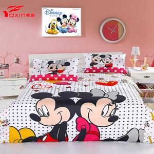 China OEM brand Disney mickey mouse bedding sheet sets,kids Microfiber Polyester bed linen.Home textiles manufacturer china supplier