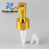 China Gold Smooth Screw Lock Metal Bathroom Lotion Pump Cosmetic Shower Gel Dispensing Pumps on sale