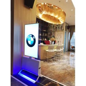 China 55Indoor QLED Floorstand Ultrathin Moveable Digital Signage Poster Monitor Android Double Side Lcd Screen Kiosk supplier