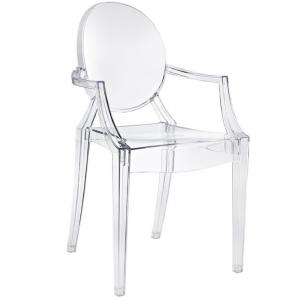 Victoria Armrest Ghost Chair, transparent dining table and chair