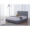 Grey Linen Upholstered Bed King Size Romantic Style Advanced Technology