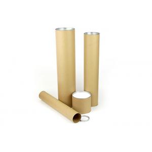 Kraft Paper Poster Tube Packaging , Strech Iron Cap Cylinder Boxes