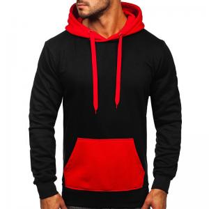 China Custom Logo Black Red Cotton Polyester Workout Jogging Gym Hoodie Sweatshirts for Men supplier