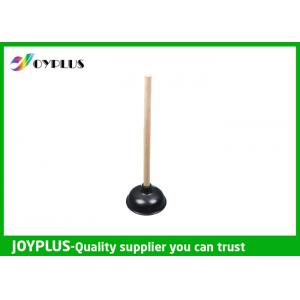 China 37CM Bathroom Cleaning Accessories Long Handled Toilet Plunger With Wooden Handle supplier