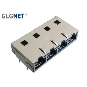 China Multiple Ports Connectors RJ45 Poe Magjack Tab Up 1G Magnetic DIP Mounting With LED supplier