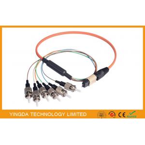 Round 8 Fiber MPO / ST Fan - Out Truck Cable Om2 , MTP Male Connector Jumper 900um